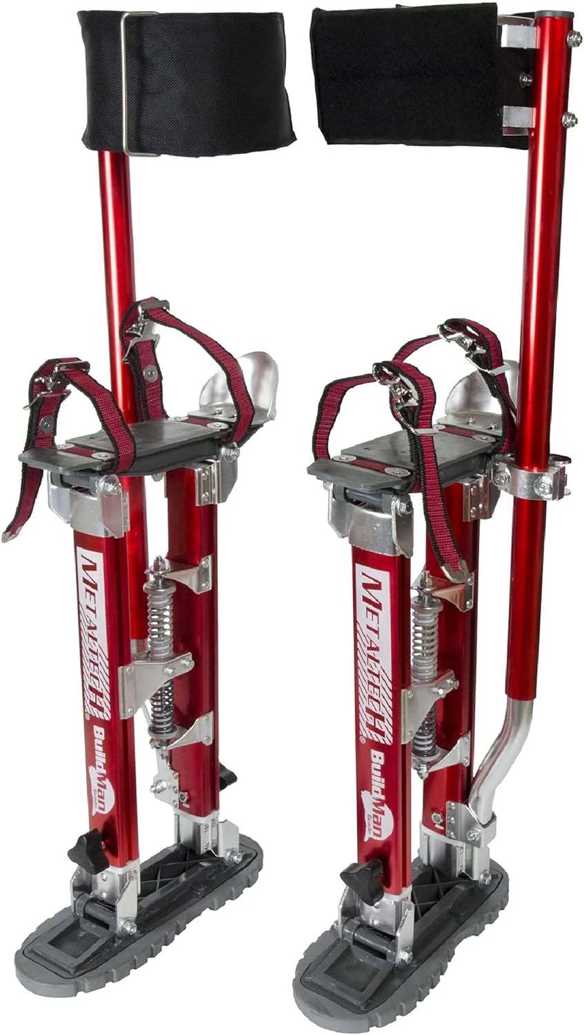 Ensemble de 2 poteaux de soutien destiné à cloisons sèches Building Man 24-40, en aluminium anodisé doté de sangles de confort