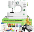 Mini machine à coudre portable à 16 points et double vitesse, doté de double aiguille, fil, pédale, lumière LED et kit de couture. Facile à utiliser destiné à les débutants, idéale destiné à les loisirs créatifs et la réparation de vêtements.