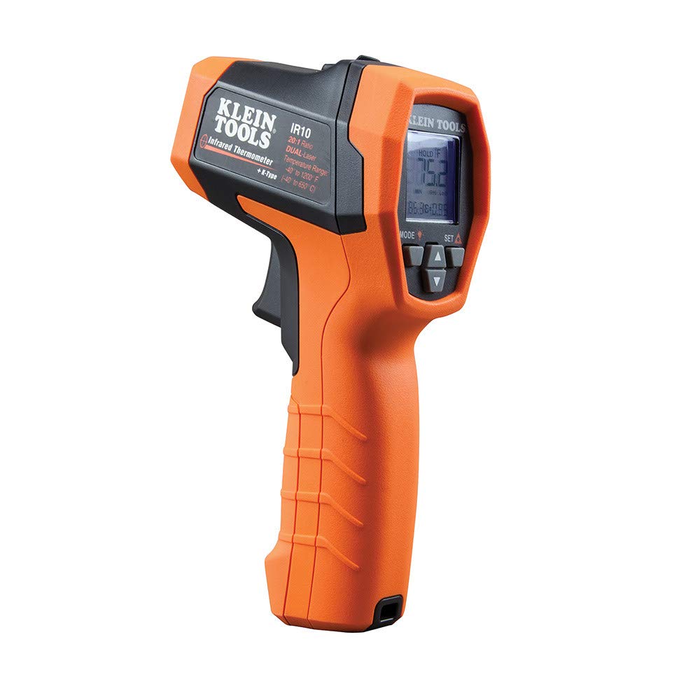 Thermomètre infrarouge Klein Tools IR10, pistolet thermomètre numérique doté de double laser de visée, rapport de grossissement 20:1