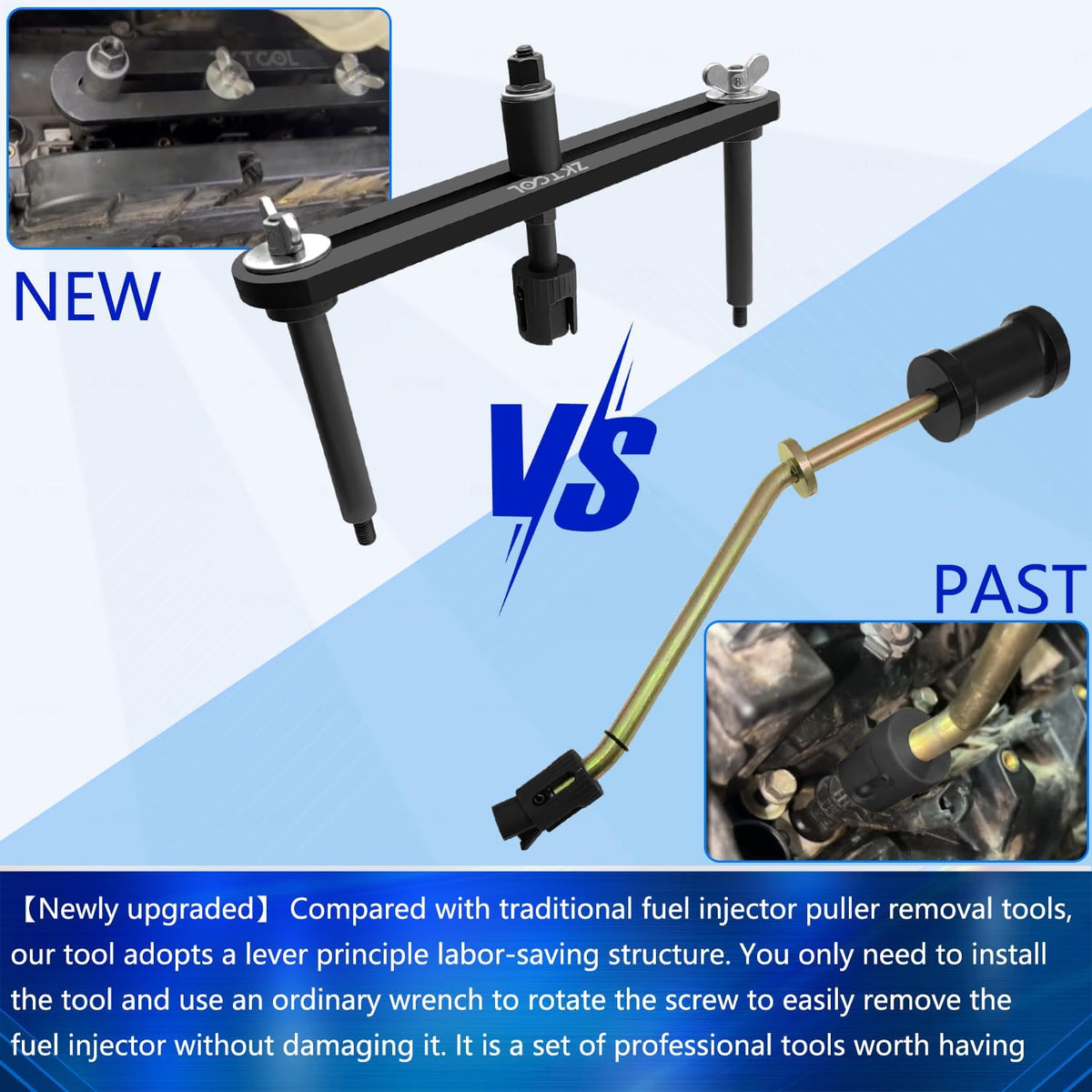 Dispositif d'extraction d'injecteurs de carburant ZKTOOL nouvelle version améliorée, compatible doté de les moteurs essence Land Rover Jaguar 3.0L et 5.0L. Permet de retirer facilement les injecteurs sans les endommager. Référence remplaçable : 310