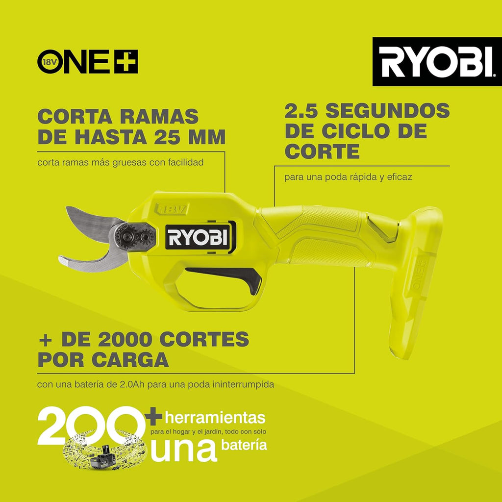 Sécateur sans fil Ryobi RY18SCA-0 18V ONE+ (outil seul), noir – sélection pratique