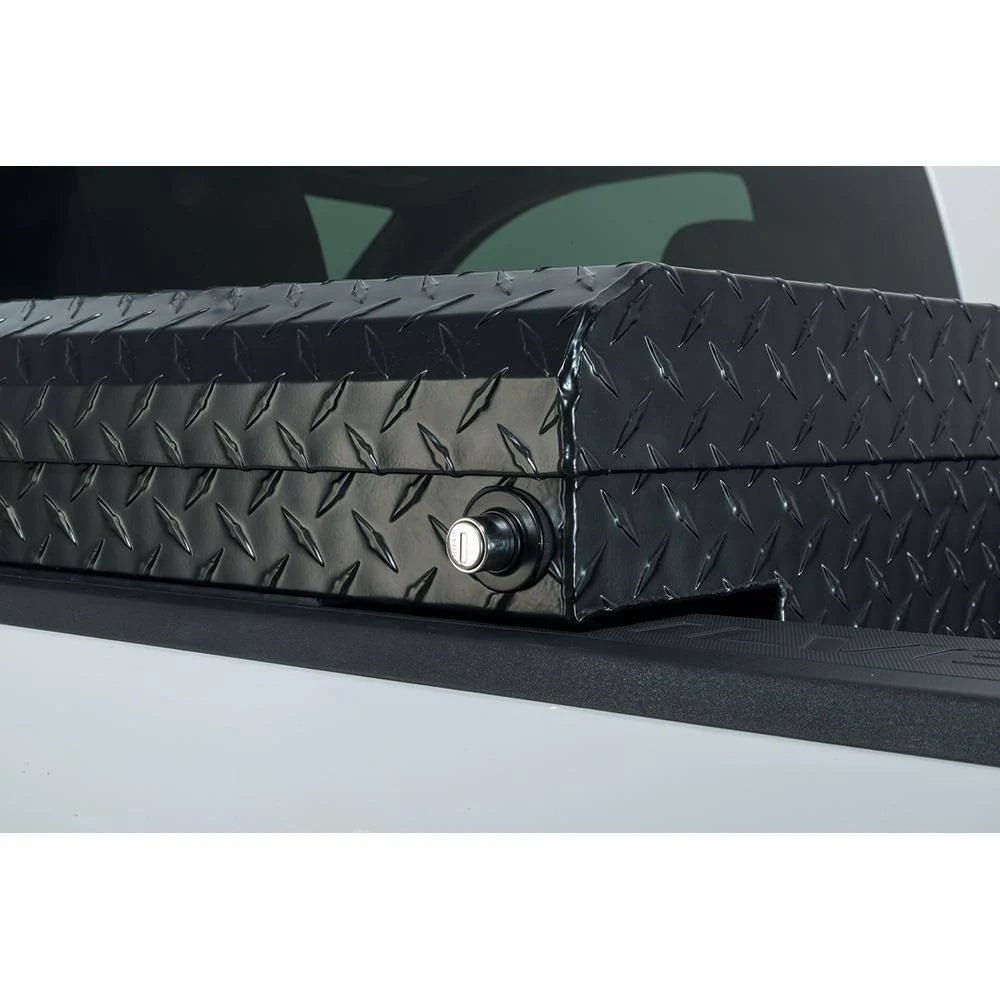Coffre à outils pratiques discret en aluminium noir mat 61,86 pour camions de taille moyenne