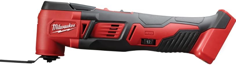 Dispositif multifonction orbital sans fil Milwaukee 2626-20 M18 18V Lithium Ion 18 000 OPM doté de lames de coupe du bois et plateau de ponçage doté de feuilles incluses (batterie non incluse, outil électrique uniquement)