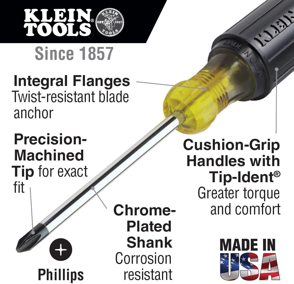Le coffret d'équipements Klein Tools 92906, kit de base, contient des équipements à main Klein destiné à apprentis ou particuliers : pinces, pince à dénuder/couper les fils, tournevis, 6 pièces.