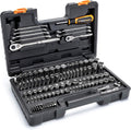 Ensemble d'équipements à main GEARWRENCH 121 pièces, entraînement 1/4" et 3/8", 72 dents, dimensions SAE/métriques | GW72SCBMTS