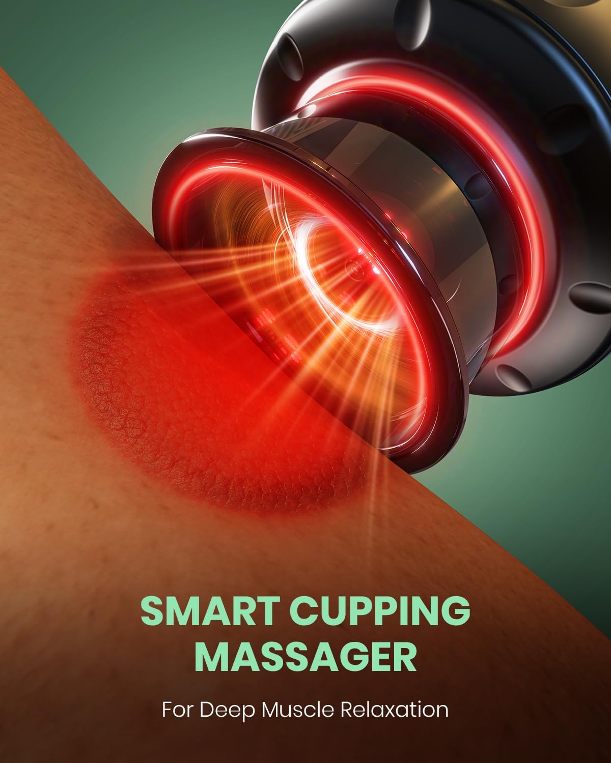 Ensemble de ventouses intelligentes, appareil de ventouses électrique doté de lumière rouge, masseur à ventouses chauffantes doté de 12 niveaux d'aspiration et de chaleur, machine à ventouses destiné à soulager la douleur (lot de 2)