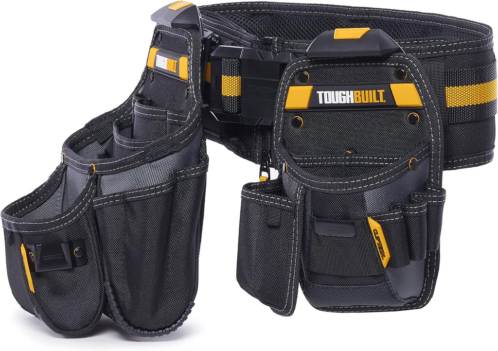 Série ToughBuilt ClipTech – Ensemble de ceinture à équipements 3 pièces destiné à bricoleur, système modulaire ClipTech™ doté de 2 pochettes robustes et ceinture rembourrée résistante, construction renforcée 1680D (TB-CT-111-CP)