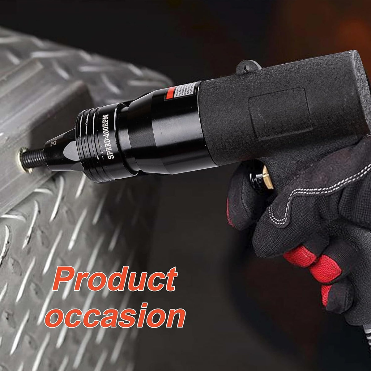 Pistolet à riveter pneumatique Clatoon doté de têtes autobloquantes 10-24, 1/4, 5/16 et 3/8, pistolet à riveter pneumatique à vitesse réglable, ensemble d'équipements destiné à rivets pneumatiques doté de changement rapide de 4 tailles, 6...