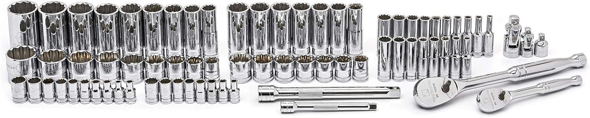 Ensemble d'équipements de mécanicien GEARWRENCH 76 pièces, entraînement 1/4 et 3/8, 12 pans, standard et profond, SAE/métrique - 80948