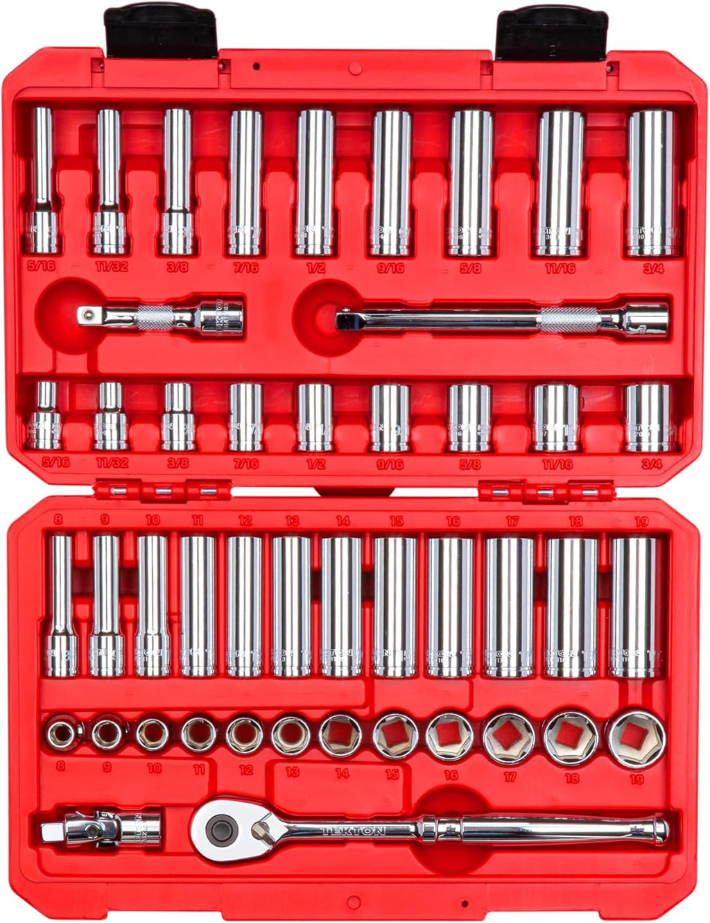 Ensemble de 46 douilles et cliquet TEKTON à entraînement 6 pans (8-19 mm), 3/8 po | SKT15301