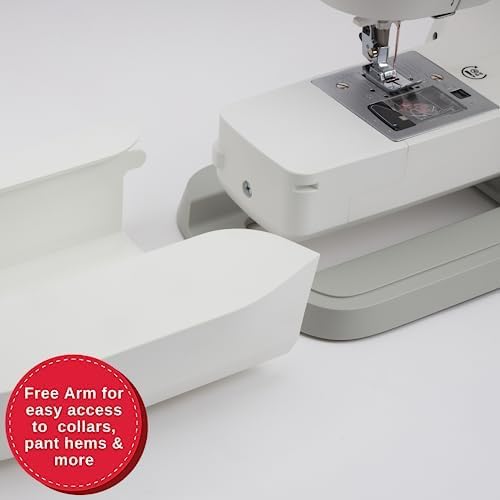 Machine à coudre portable SINGER® M1150 (blanche) doté de accessoires | 16 points intégrés offrant 45 applications de couture | Canette à chargement par le haut, boutonnière en 4 étapes, éclairage LED | Idéale destiné à les débutants