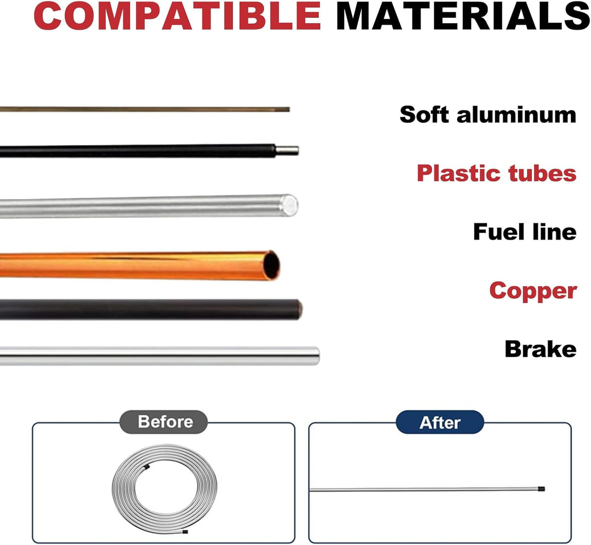 Redresseur de tubes destiné à diamètres de 3/16 à 1 pouce - Redresseur universel destiné à conduites de frein, compatible doté de les conduites de carburant, les tubes en aluminium souple et en cuivre. Comprend un redresseur destiné à tubes PEX...