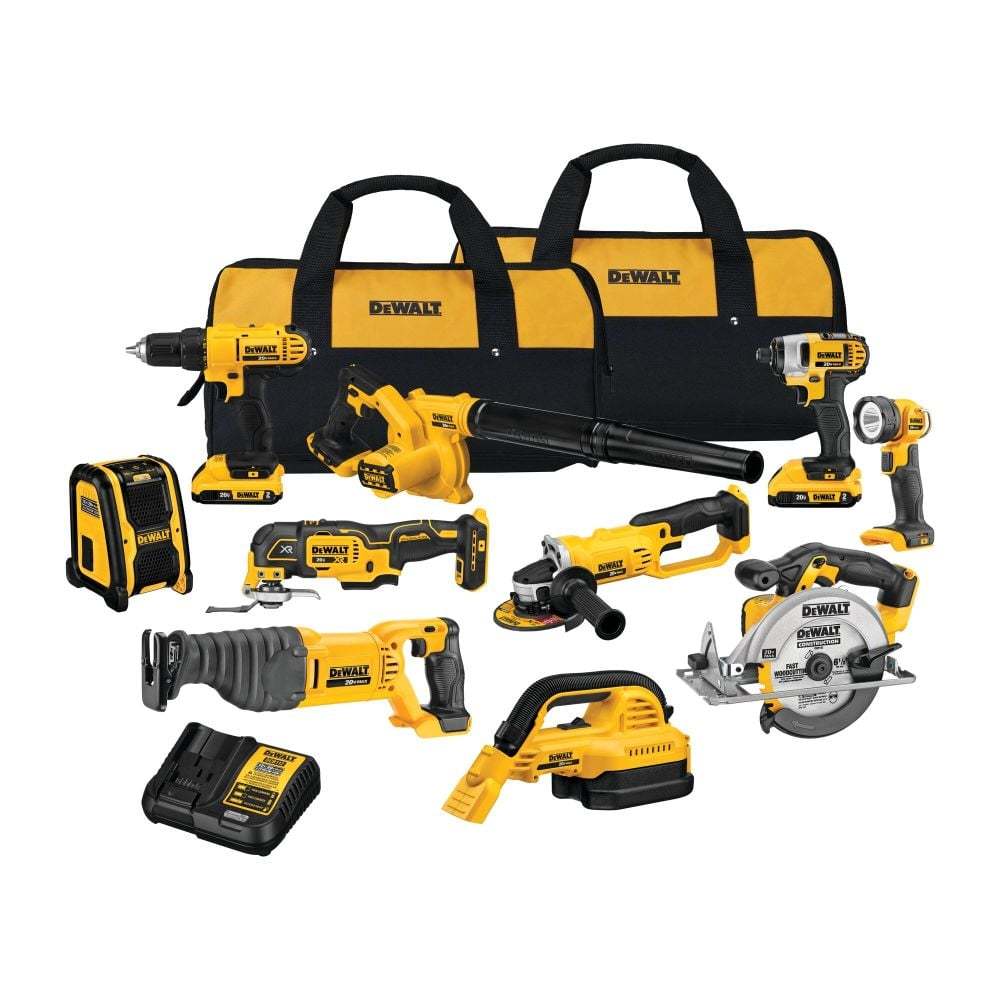 Kit combiné 10 équipements 20 V MAX DCK1020D2 doté de batteries et chargeur