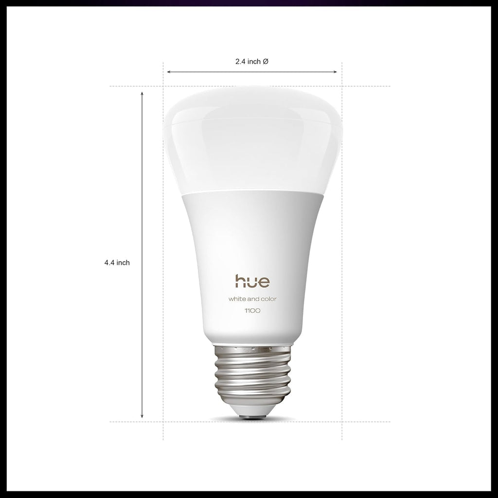 Ensemble de démarrage Philips Hue : Bridge Pro + 4 ampoules connectées A19 E26, blanc et couleur, intensité réglable, hub d'éclairage intelligent, compatible doté de Apple Home, Alexa, Google et Samsung SmartThings