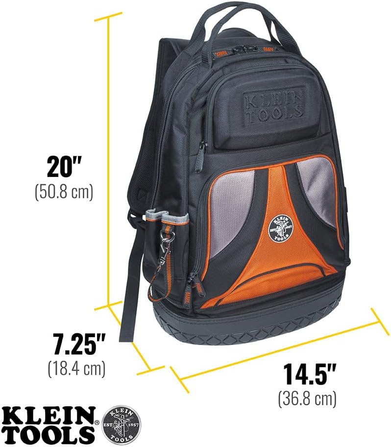 Kit sac à dos Klein Tools 80115 doté de sac à dos Tradesman Pro à 39 poches et couteau de poche d'électricien, 2 pièces