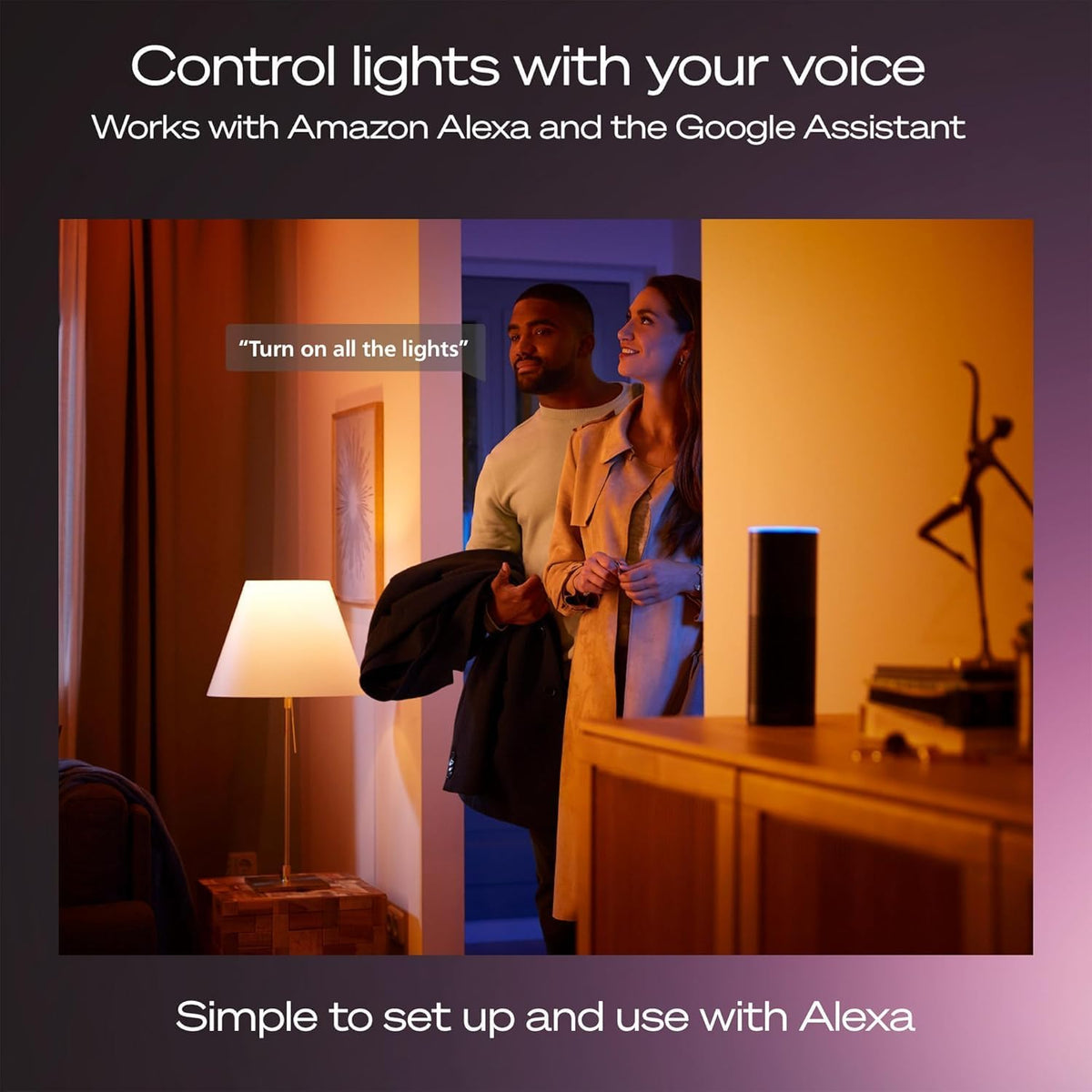 Ensemble de démarrage Philips Hue : Bridge Pro + 4 ampoules connectées A19 E26, blanc et couleur, intensité réglable, hub d'éclairage intelligent, compatible doté de Apple Home, Alexa, Google et Samsung SmartThings