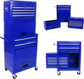 Coffre à outils roulant RYH à 6 tiroirs | Servante métallique robuste avec tiroirs à roulement à billes | Compatible avec les boîtes à outils US General pour le rangement dans le garage (Bleu, 6 tiroirs, 7,6 cm x 132 cm H × 53 cm L)