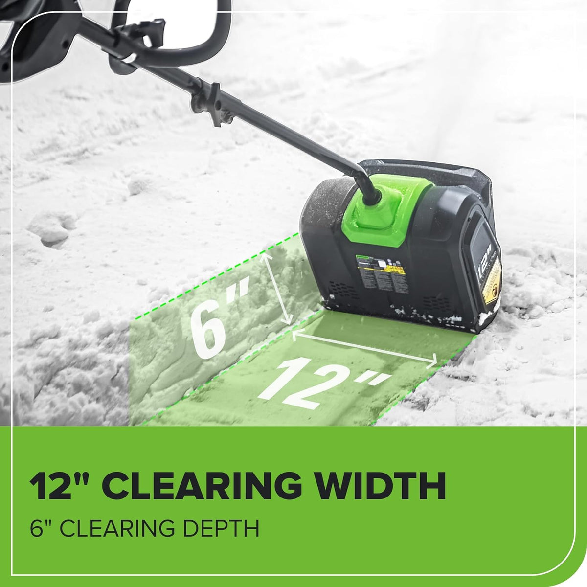 Pelle à neige sans fil Greenworks 80 V (compatible doté de plus de 75 équipements) de 30 cm (12 po) doté de batterie 2,0 Ah et chargeur inclus