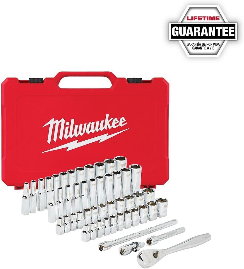 Dispositif électrique Milwaukee MLW48-22-9004, jeu de douilles et cliquet 1/4 po - SAE et métrique