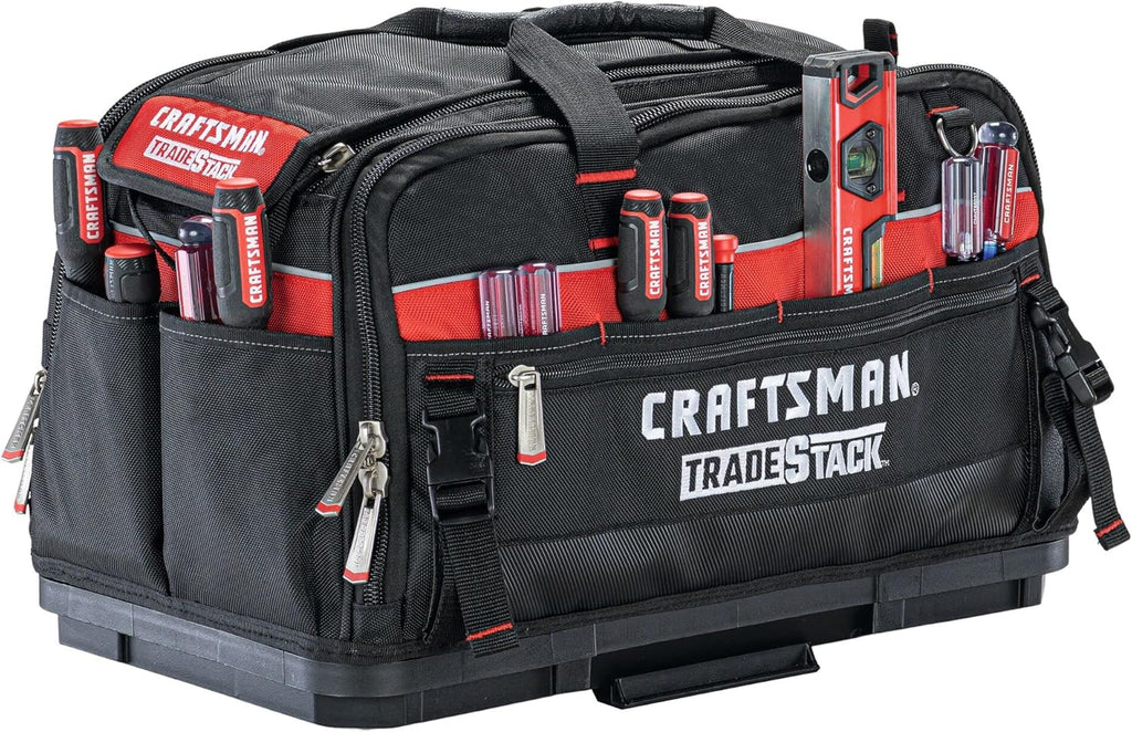 Sac à équipements CRAFTSMAN TRADESTACK, 22,5 po, polyester durable, noir et rouge (CMST21450)