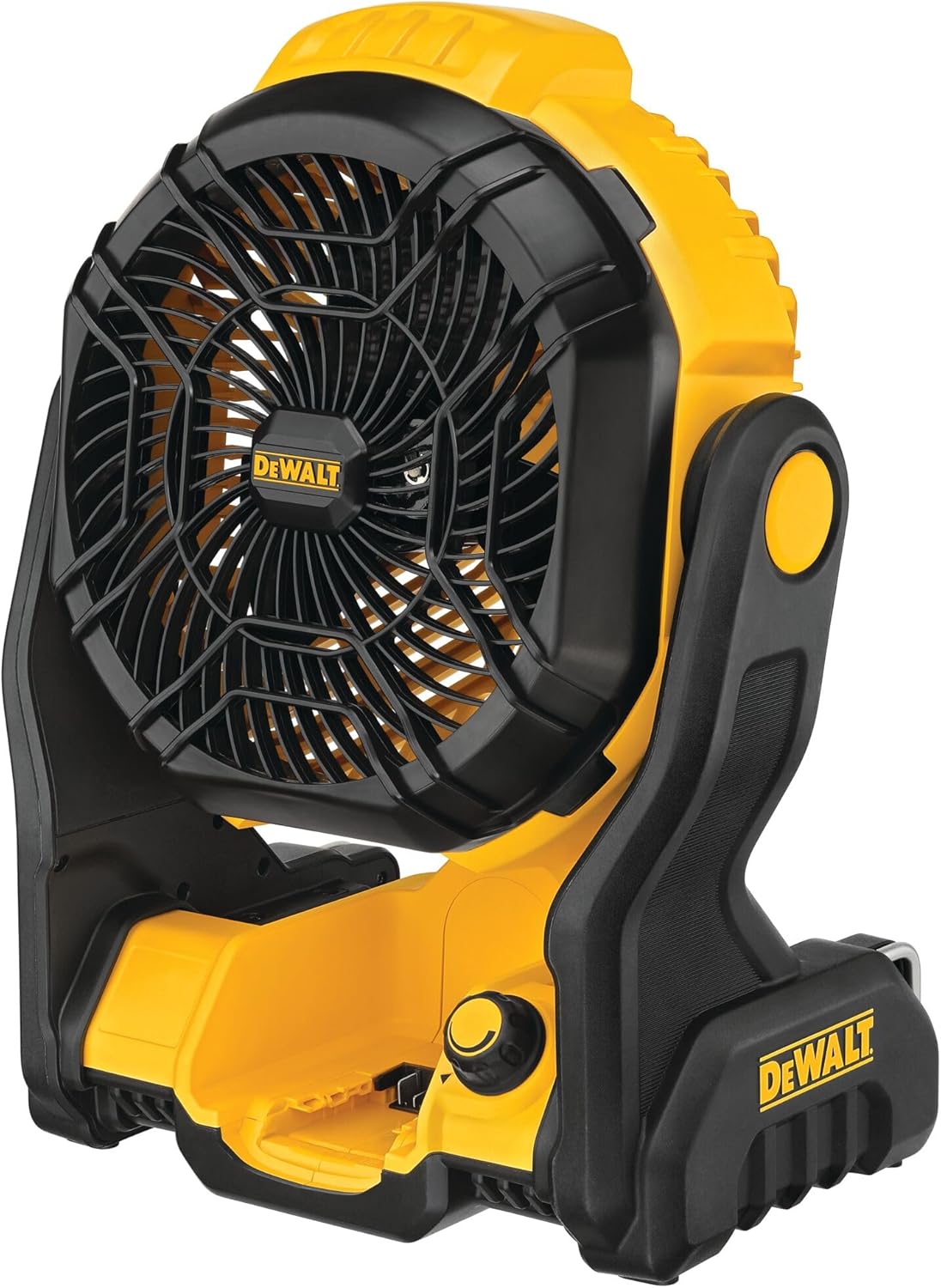 Ventilateur portable DEWALT 20V MAX, ventilateur d'atelier sans fil rechargeable sur batterie, jusqu'à 4,5 heures d'autonomie, vitesse variable, 650 CFM, outil seul (DCE512B) – sélection pratique