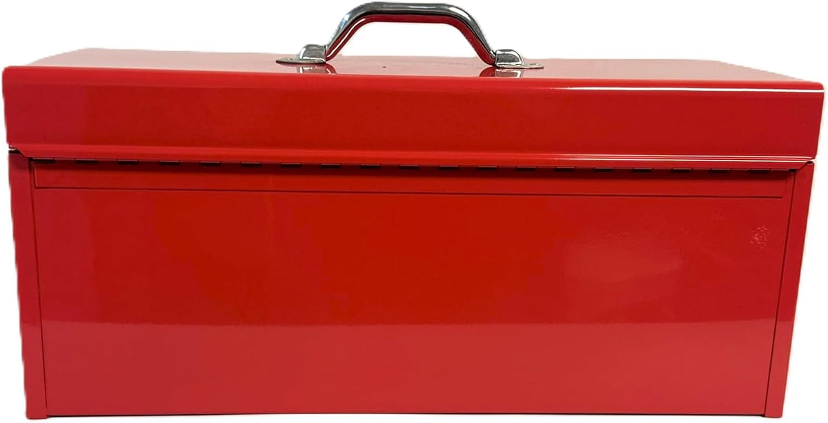 Coffre à outils pratiques portable Homak 20 en acier robuste, calibre 18, avec fermetures et poignée en métal et plateau amovible, rouge