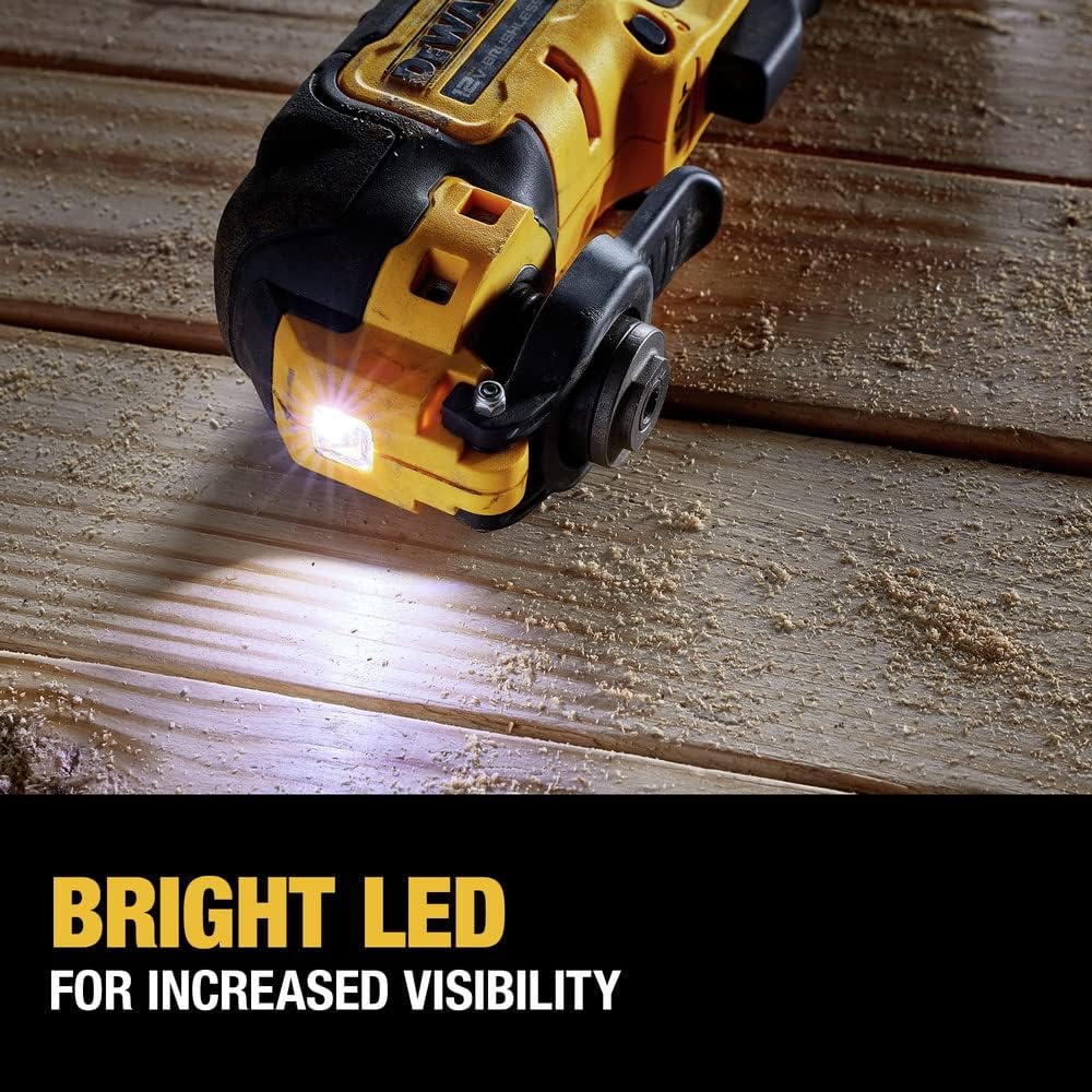 Dispositif oscillant sans fil DEWALT XTREME 12V MAX doté de lames et adaptateur, outil seul (DCS353B)
