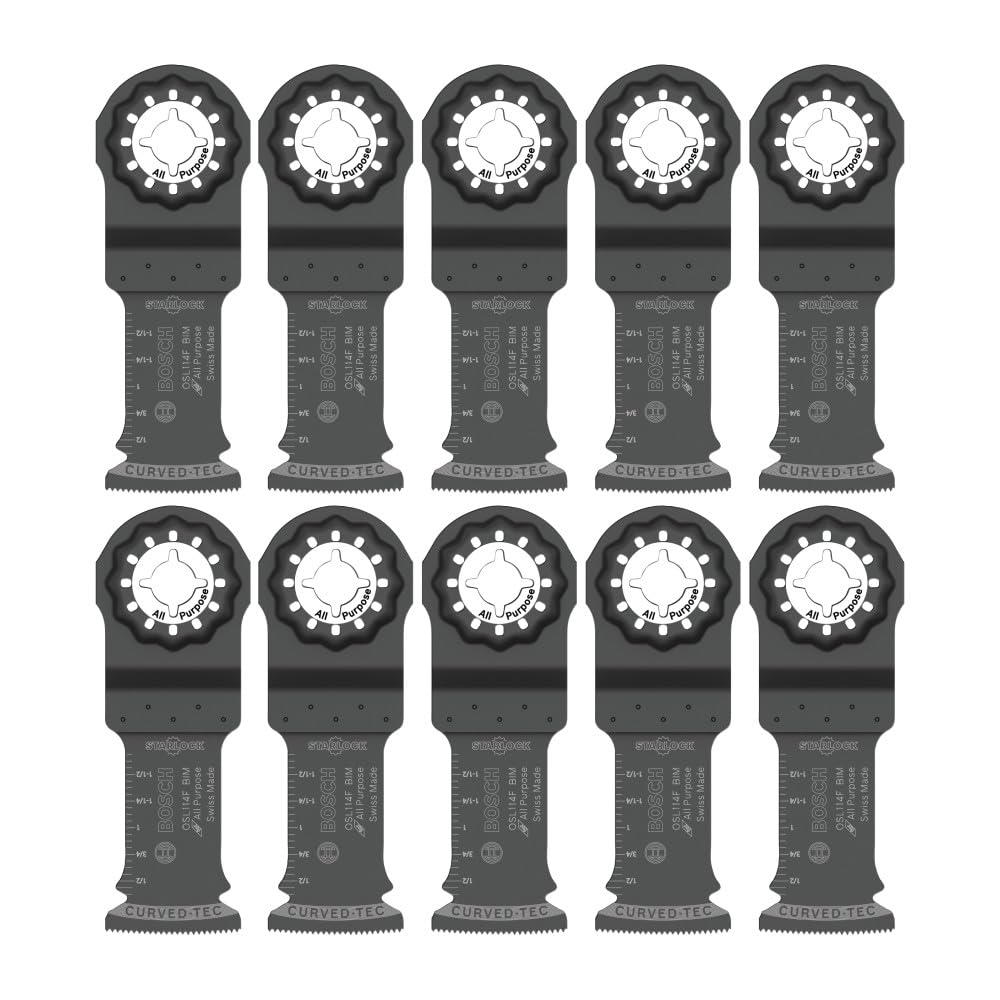 Lames oscillantes BOSCH Starlock OSL114F-3, coupe plongeante bimétallique 32 mm (1-1/4 po) - Précision suisse, interface 3D Fit, compatibles doté de les équipements OIS - Lot de 10
