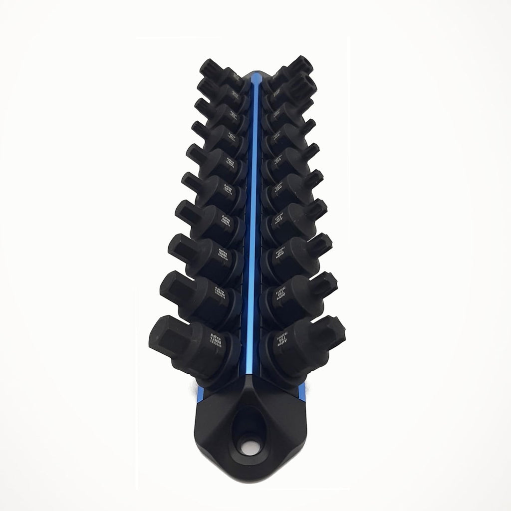 Astro Tools 78320 Ensemble de 20 douilles à impact Torx Nano 3/8" doté de embouts hexagonaux extérieurs, métriques et triple carré