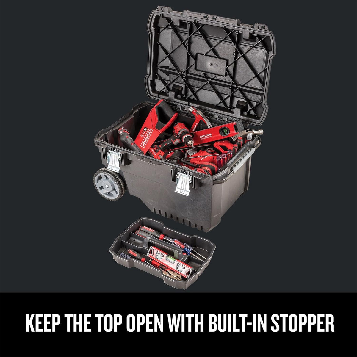 Coffret à outils roulante CRAFTSMAN 29 po avec roues, noire, en plastique, verrouillable (CMST24800)