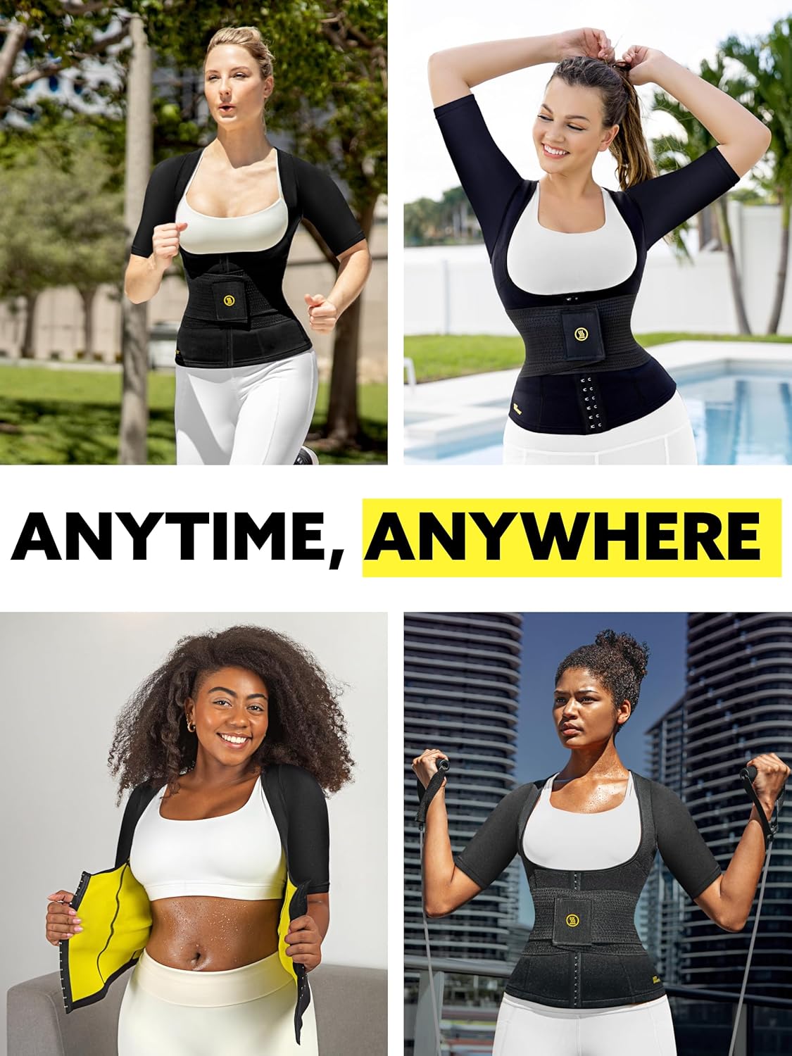 Ensemble de remodelage corporel HOT SHAPERS destiné à femmes doté de manches - Ceinture amincissante à manches et gaine destiné à un remodelage complet du corps