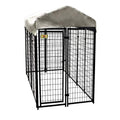 Ensemble de chenil en grillage soudé destiné à chien (1,2 m x 2,4 m x 1,8 m)