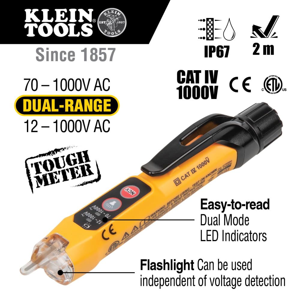 Ensemble de détection de disjoncteurs Klein Tools 80101, kit de test de prises et de prises GFCI, multimètre, NCVT, testeur de prises, cordons, 4 pièces