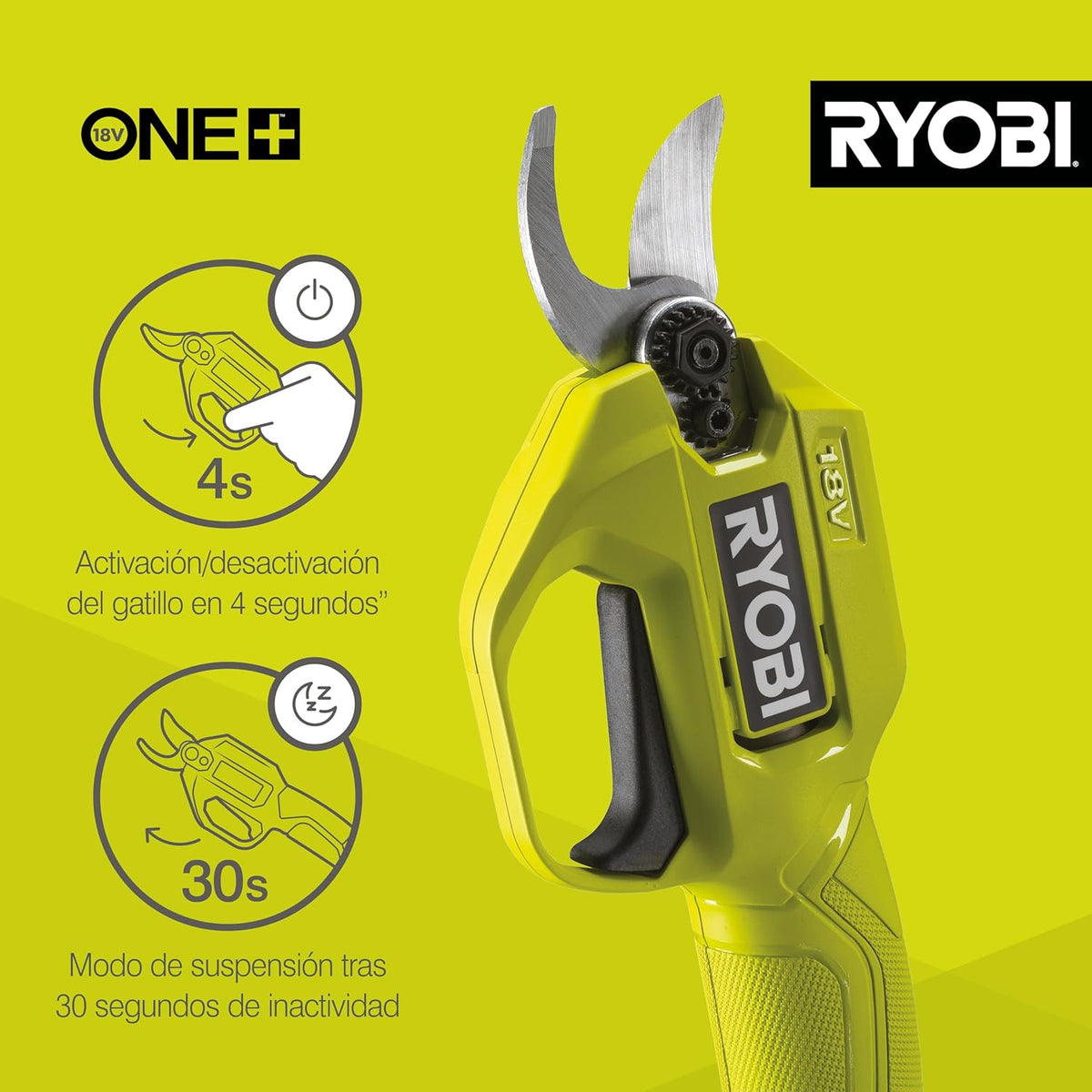 Sécateur sans fil Ryobi RY18SCA-0 18V ONE+ (outil seul), noir – sélection pratique