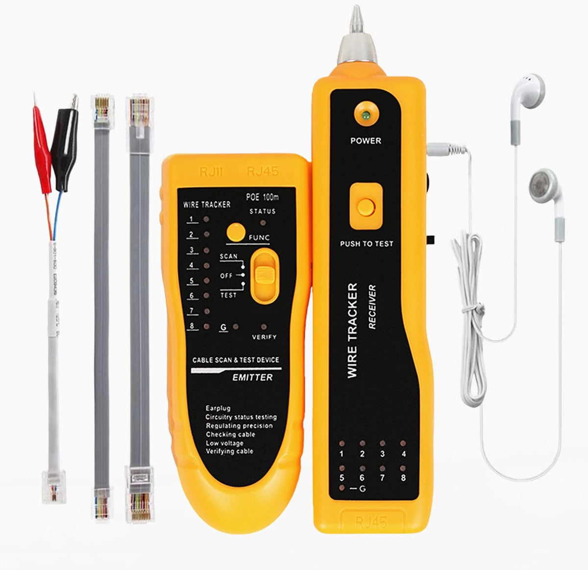 ensemble d'équipements réseau Gaobige, outil de sertissage RJ45, pince à sertir Cat6 Cat5 Cat5e, outil de sertissage traversant, outil de suivi de câbles, outil de perforation 110/88, dénudeur, coupe-câbles, connecteurs traversants Cat6