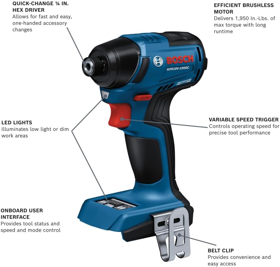Visseuse à chocs sans balais Bosch GDR18V-1950CN 18V (outil seul) – sélection pratique
