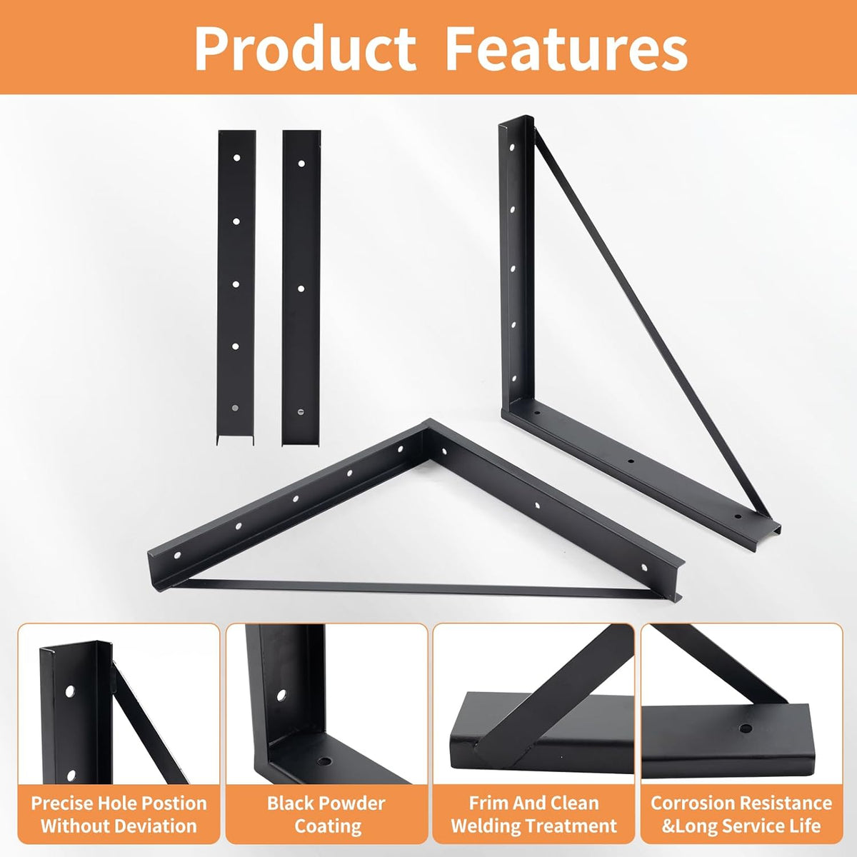 Supports de fixation sous châssis en acier Colinktool, kit de montage pour coffre à outils pratiques de camion 18 x 18 pouces, avec vis, entretoises et manchons - 2 pièces