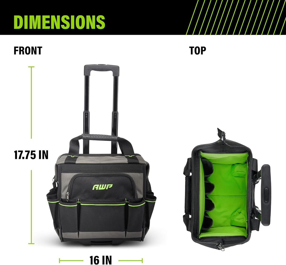 Sacs à équipements AWP, sac à équipements haut de gamme, noir, sac fourre-tout durable, destiné à professionnels et entrepreneurs