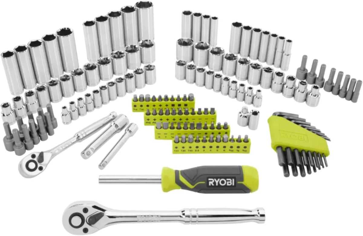 Ensemble de douilles RYOBI 156 pièces destiné à mécanicien, compatible SAE et métrique LINK