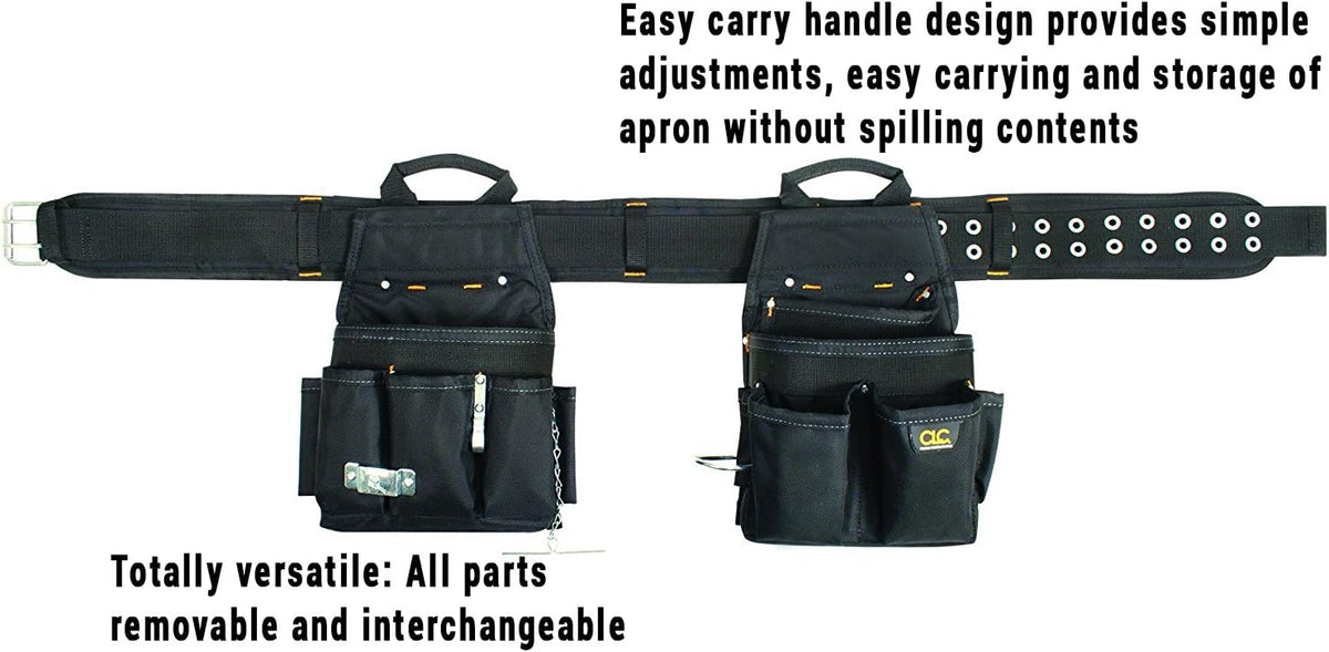 Ceinture porte-équipements combinée électrique CLC Custom Leathercraft 5609, 3 pièces, 20 poches, noire, 74-117 cm (29-46 pouces)