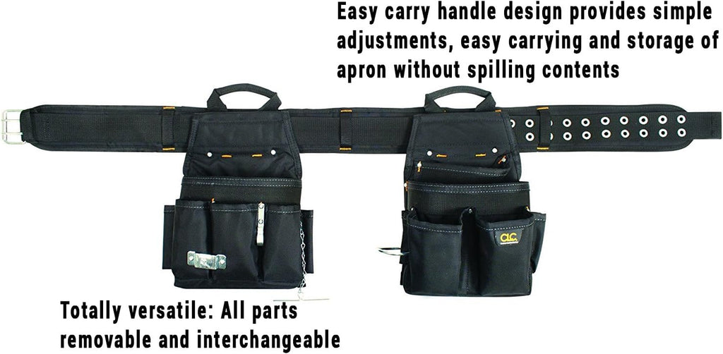 Ceinture porte-équipements combinée électrique CLC Custom Leathercraft 5609, 3 pièces, 20 poches, noire, 74-117 cm (29-46 pouces)