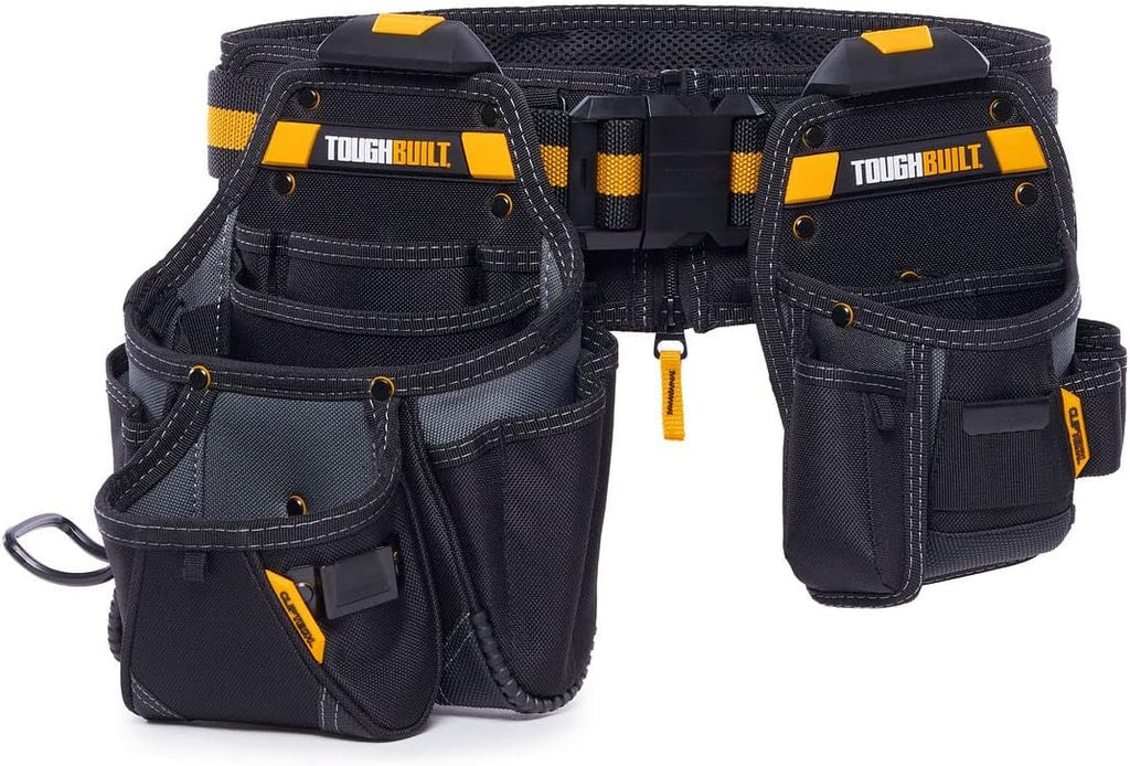 Série ToughBuilt ClipTech – Ensemble de ceinture à équipements 3 pièces destiné à bricoleur, système modulaire ClipTech™ doté de 2 pochettes robustes et ceinture rembourrée résistante, construction renforcée 1680D (TB-CT-111-CP)