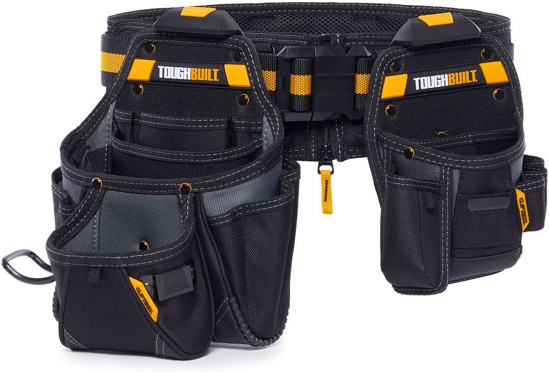 Série ToughBuilt ClipTech – Ensemble de ceinture à équipements 3 pièces destiné à bricoleur, système modulaire ClipTech™ doté de 2 pochettes robustes et ceinture rembourrée résistante, construction renforcée 1680D (TB-CT-111-CP)