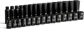 Ensemble de 30 douilles à impact Capri Tools 3/8" (8 à 22 mm), en acier chrome-molybdène de qualité supérieure, destiné à petites et grandes profondeurs.