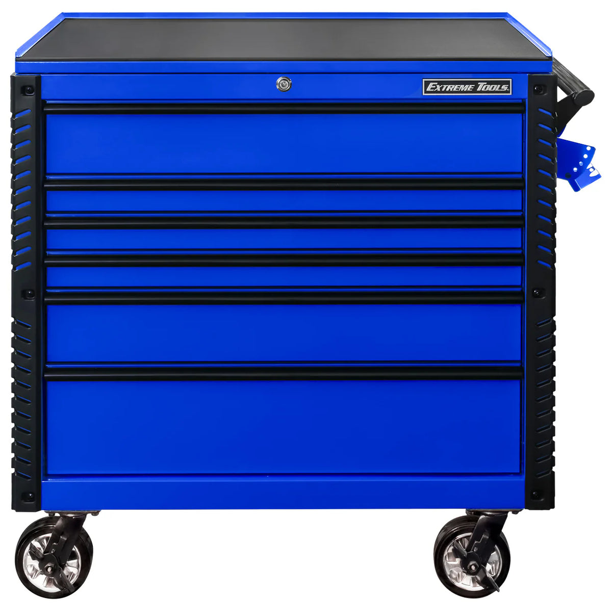 Chariot à équipements Extreme Tools EX Professional Series 41″ à 6 tiroirs (noir et bleu)
