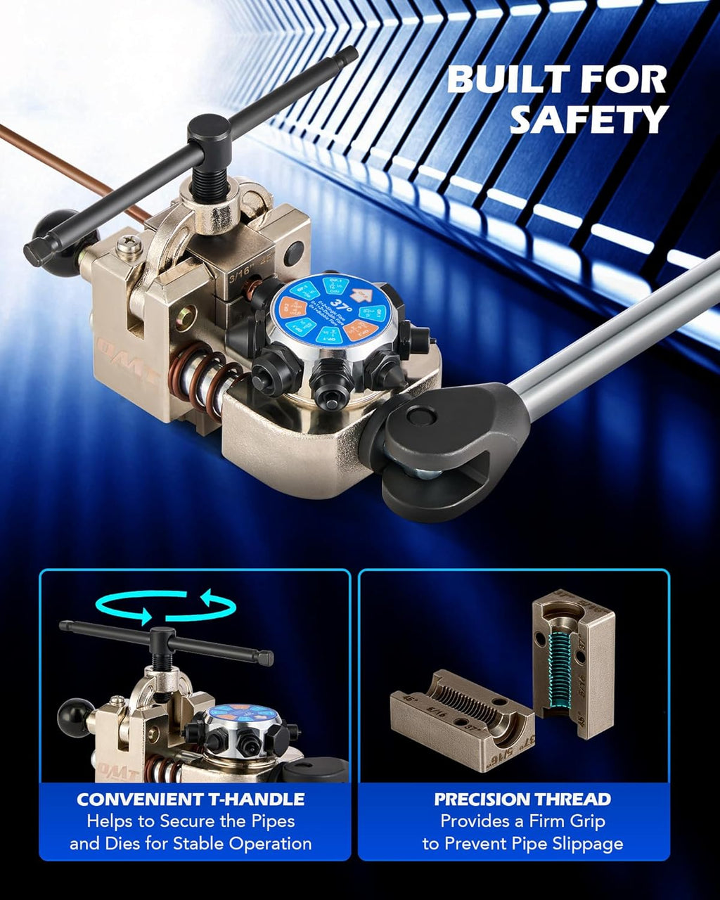ensemble d'équipements d'évasement de conduites de frein Orion Motor Tech, ensemble d'équipements d'évasement à 45 et 37 degrés, ensemble d'équipements d'évasement simple et double destiné à conduites de frein, ensemble d'équipements d'évasement...
