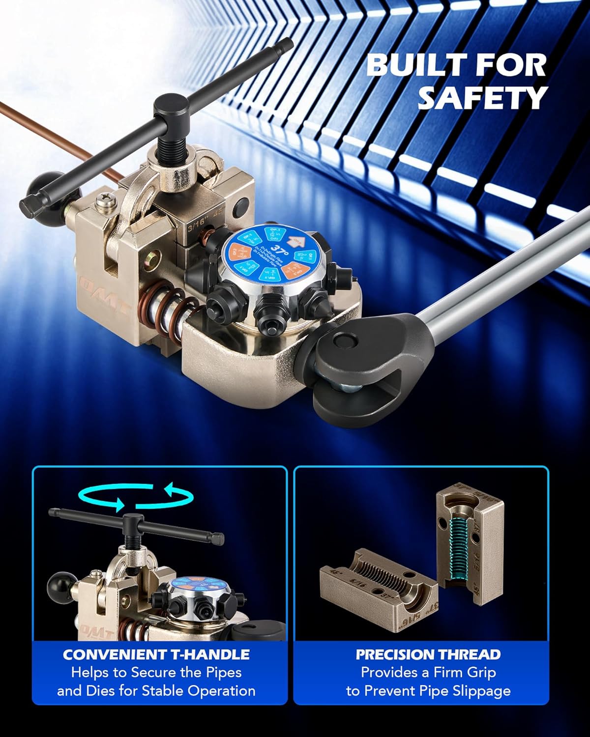 ensemble d'équipements d'évasement de conduites de frein Orion Motor Tech, ensemble d'équipements d'évasement à 45 et 37 degrés, ensemble d'équipements d'évasement simple et double destiné à conduites de frein, ensemble d'équipements d'évasement...