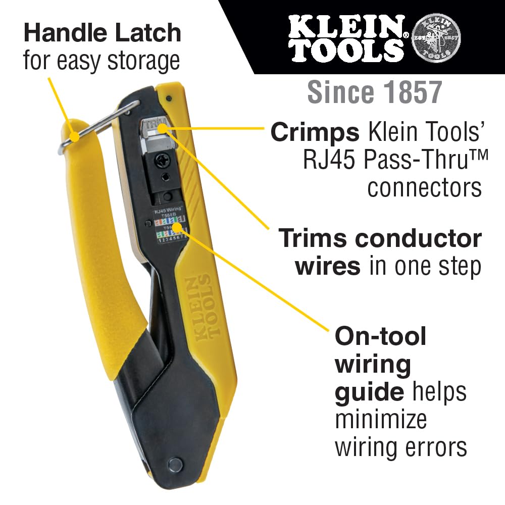 Ensemble de testeur de câbles et fils LAN Klein Tools 80085 VDV destiné à connecteurs modulaires RJ45 Klein Pass-Thu, 6 pièces