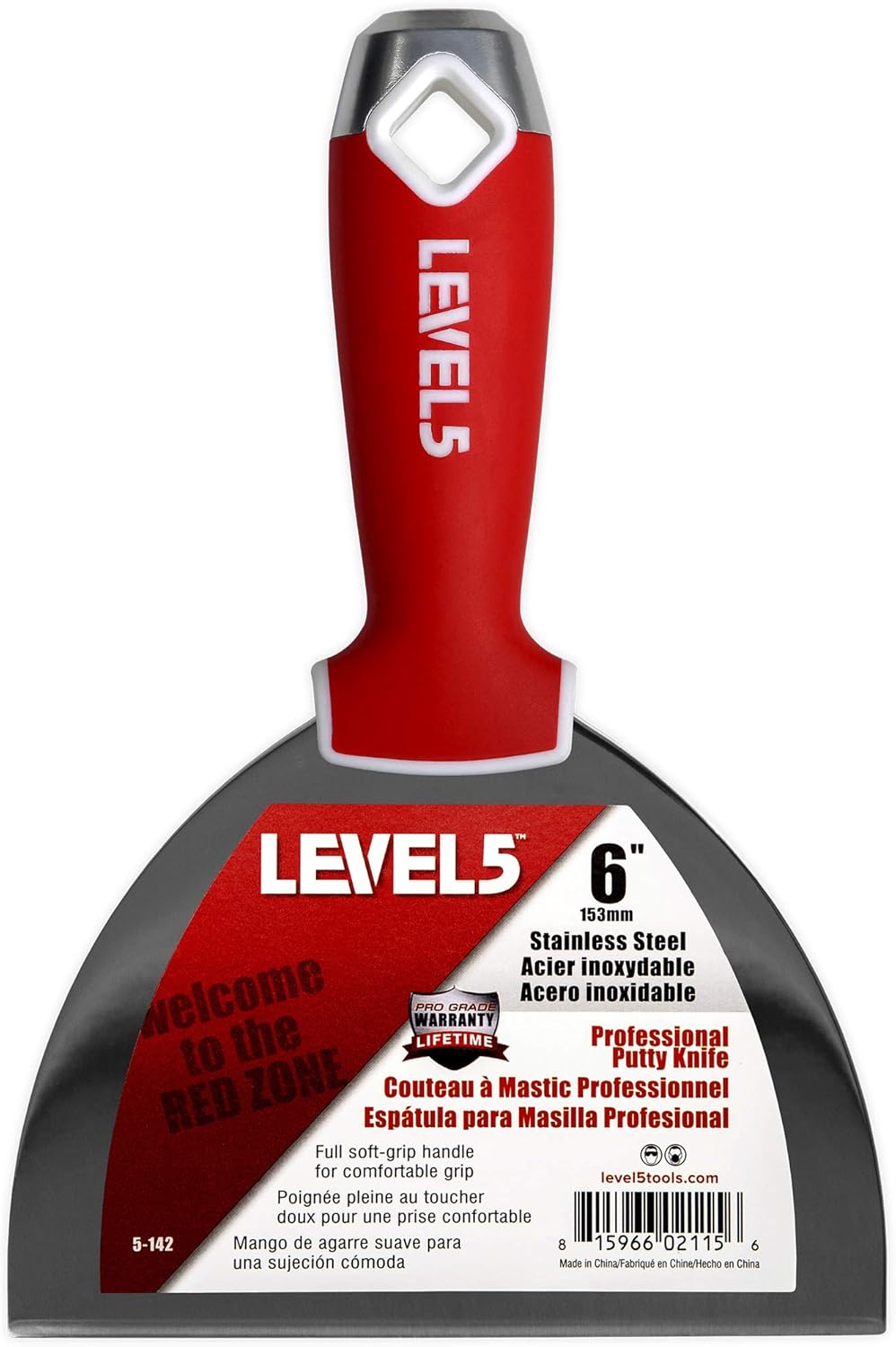 ensemble d'équipements manuels de finition destiné à cloisons sèches LEVEL5 | Couteaux à joints de 12,5 et 15 cm, couteaux à enduire de 25 et 30 cm, bac à enduit de 35,5 cm | Lames en acier inoxydable, poignées ergonomiques | Plaques de plâtre | 5