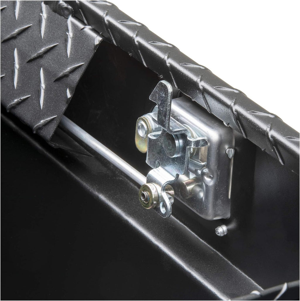 Coffre à outils pratiques pour camion UWS EC10603 72 pouces en aluminium à paroi épaisse noir mat, profil bas et couvercle RigidCore